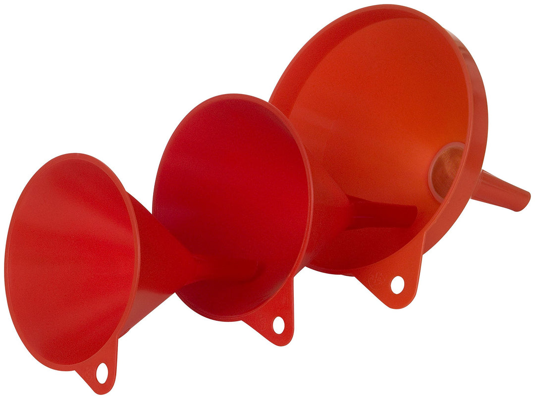 hünersdorff Trichterset 3-teilig, 140/164/208mm, rot, HD-PE, made in Germany