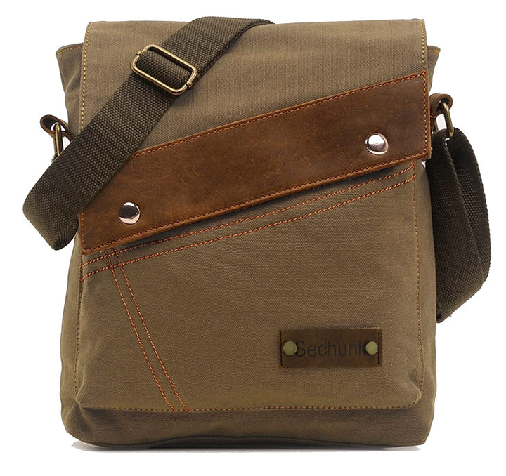 Sechunk Schultertaschen aus Segeltuch, Umhängetasche, Kuriertasche, Tagesrucksack für Damen und Herr