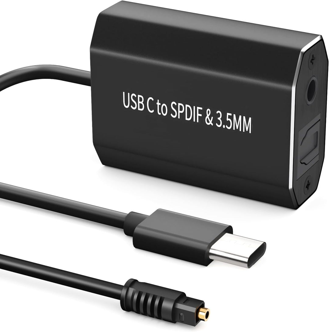 Ozvavzk USB C zu Toslink Klinke Unidirektionaler Typ C auf Optisch 3,5 mm Audio Adapter, Thunderbolt