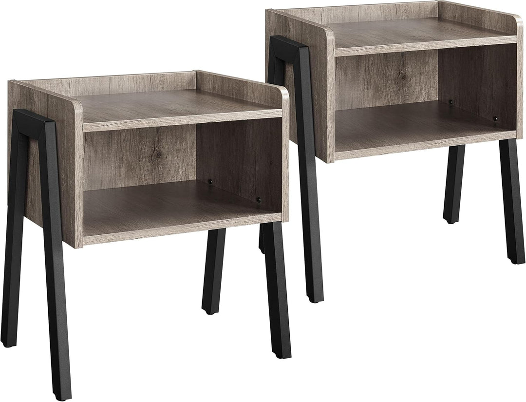 Yaheetech 2er-Set Nachttische Nachtschrank Nachtkommode Beistelltisch-Set Sofatische stapelbar Couch