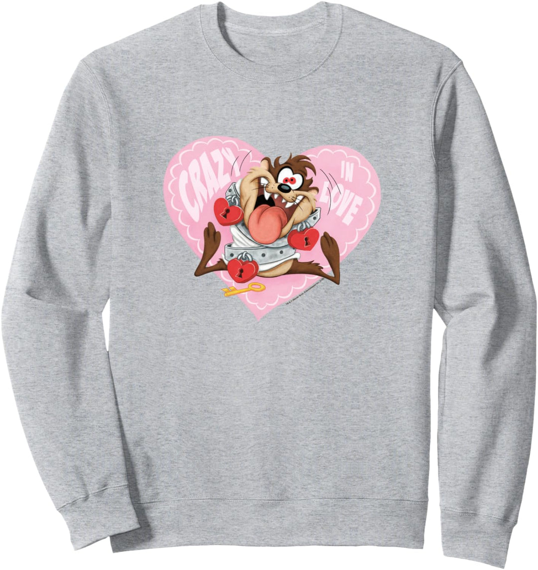 Looney Tunes Taz Crazy In Love Valentine's Day Sweatshirt