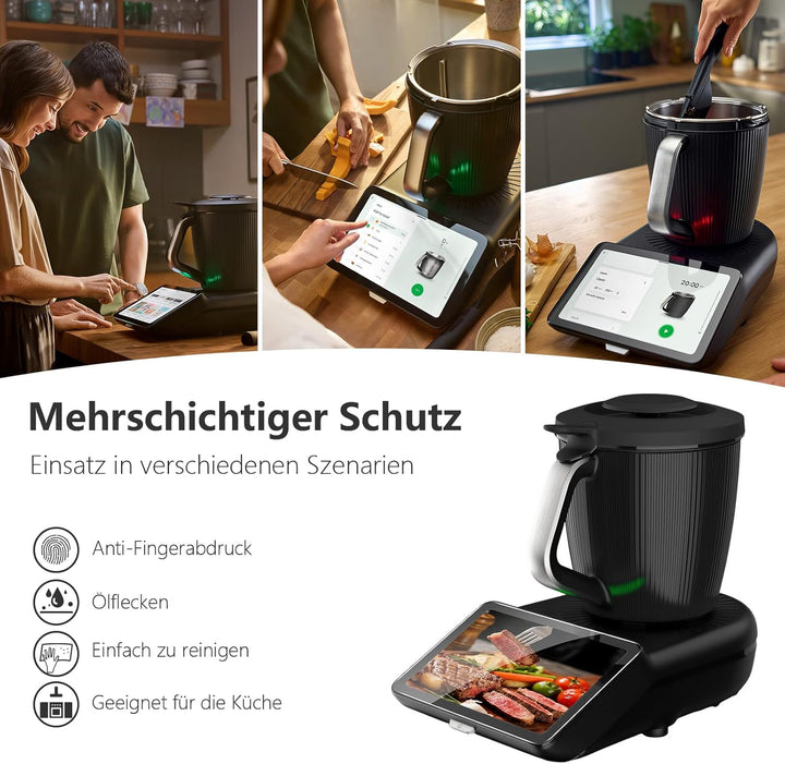 OMOTON für Vorwerk Thermomix TM7 für Panzerglas, Full Screen Automatische Installation 9H Folie, Ant