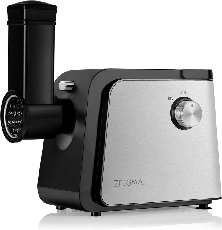 ZEEGMA MOLEN CHEF EASY Elektrischer Fleischwolf Leistung 2100 W 3 Edelstahlscheiben Wurstaufsatz Gem