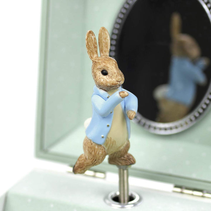 Trousselier 6260366 Musikspieldose für Kinder, Peter Hase, Schmuckschatulle mit ausziehbarer Schubla