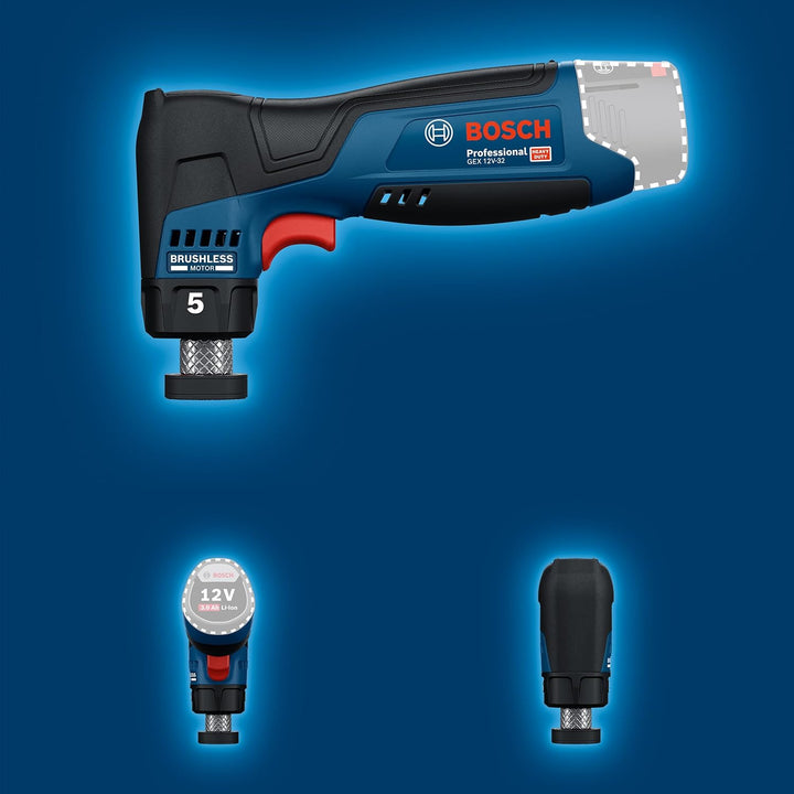 Bosch Professional 12V System Akku-Exzenterschleifer GEX 12V-32 (inkl. montiertem 32 mm Klett-Schlei