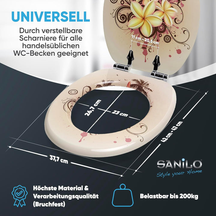 Sanilo WC Sitz mit Absenkautomatik, viele schöne Toilettendeckel zur Auswahl, hochwertige und stabil