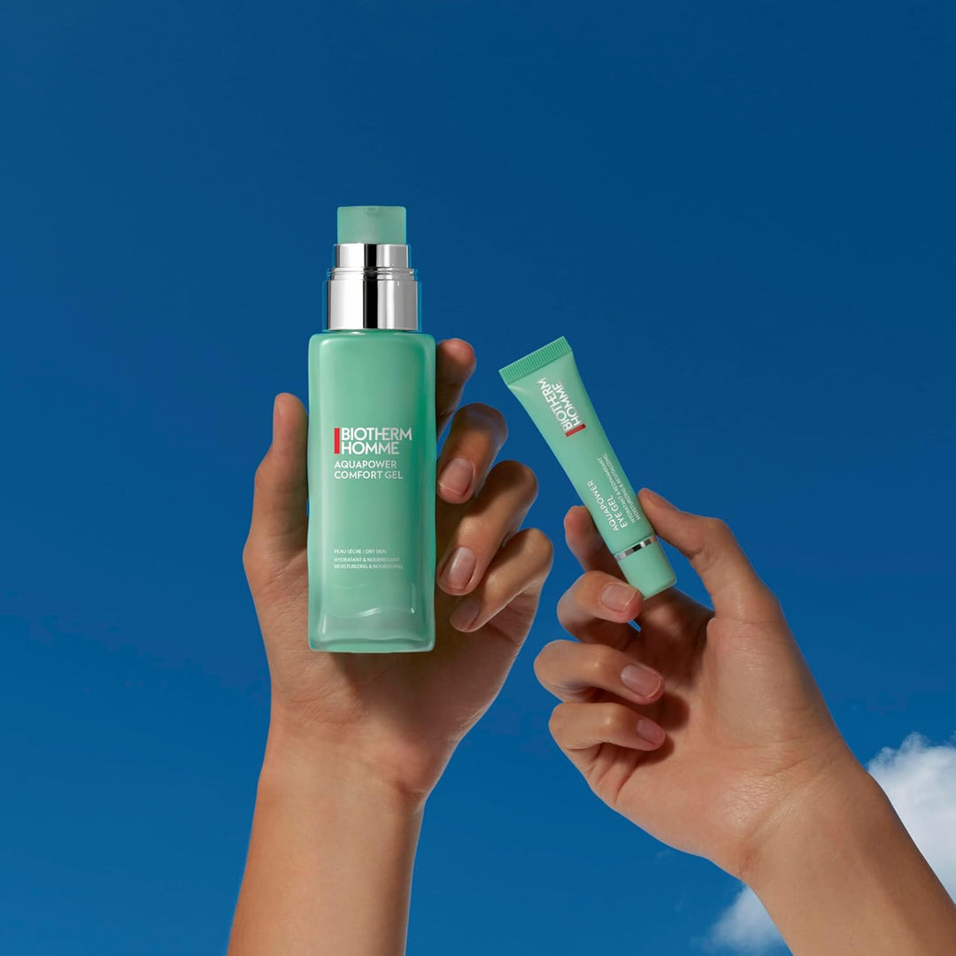 Biotherm Homme Aquapower Comfort Gel, mit Thermalplankton und Oligo-Mineralien, erfrischendes Gesich
