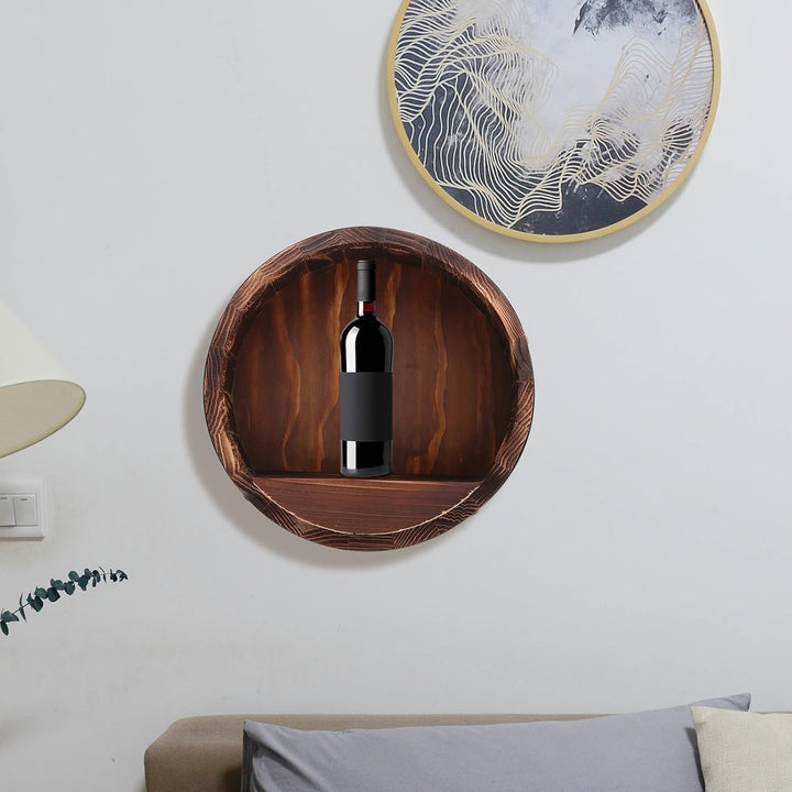 Gadpiparty Rustikales Wand weinfass Regal aus Holz Platzsparendes Wandmontage getränkeregalsystem Vi