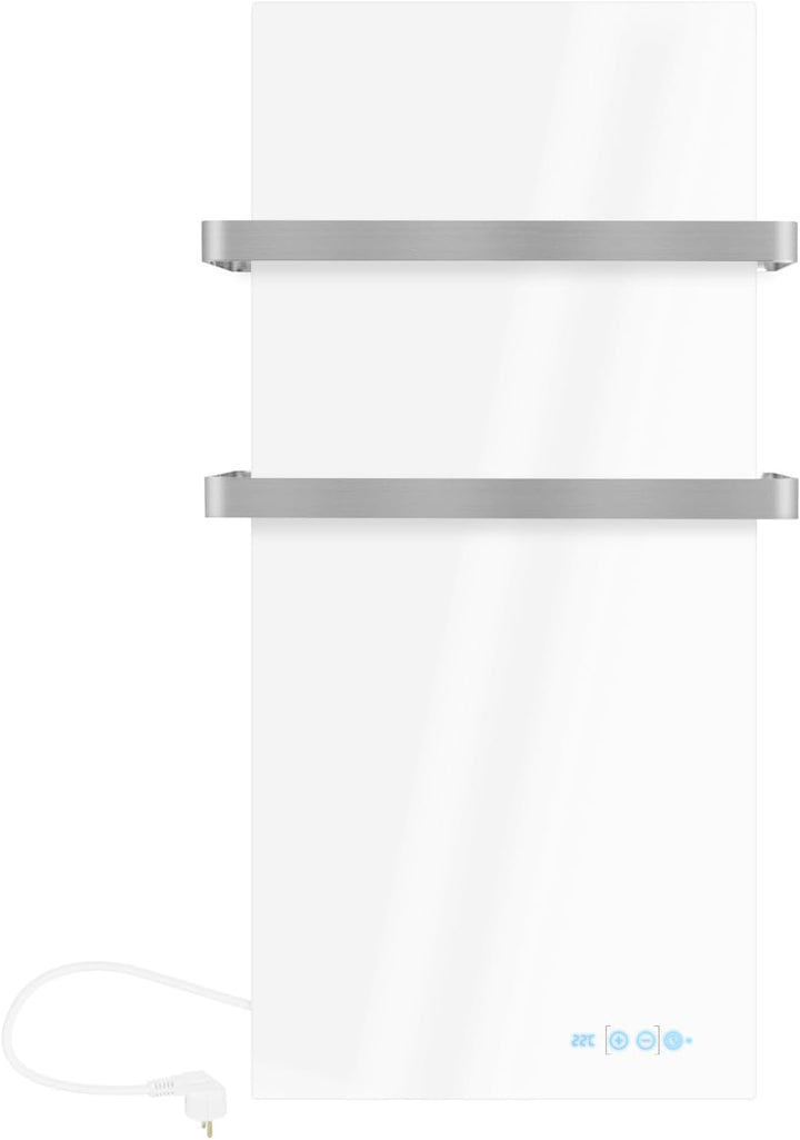 Infrarot Handtuchtrockner 48x100cm weiss Bad-Heizkörper mit Handtuchhalter aus Edelstahl, Infrarot-H