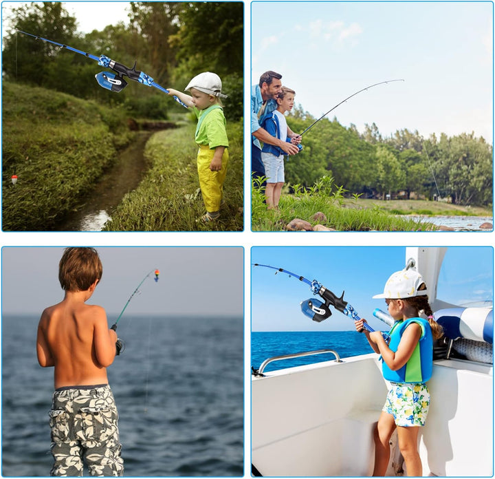 Lixada Angelset für Kinder, Kinder Angelruten Set, Kinderangel Starter Set, 1.2 m/1.5 m/1.8m Telesko