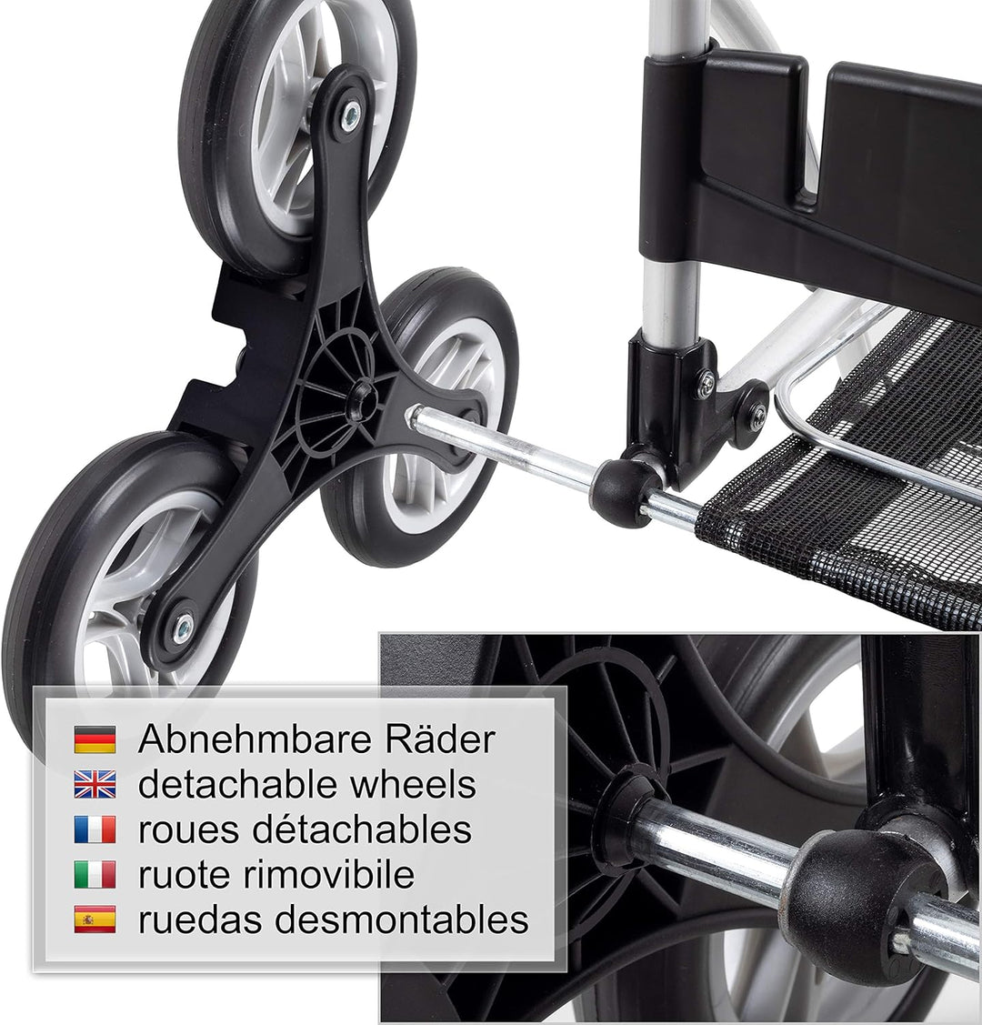 Andersen Shopper Royal Treppensteiger und 54 Liter Tasche Milla schwarz Schwarz. Aluminium, Schwarz.