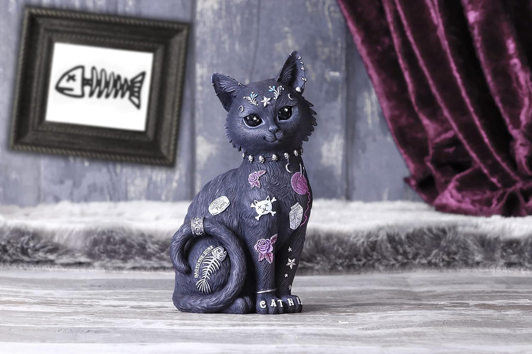 Nemesis Now Bad to The Bone Katzenfigur, 22 cm, Schwarz, B5887V2 22 cm Schwarz, 22 cm Schwarz