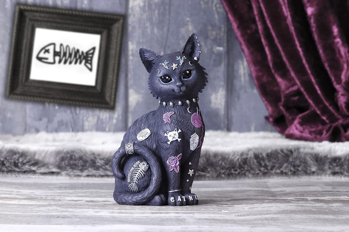 Nemesis Now Bad to The Bone Katzenfigur, 22 cm, Schwarz, B5887V2 22 cm Schwarz, 22 cm Schwarz
