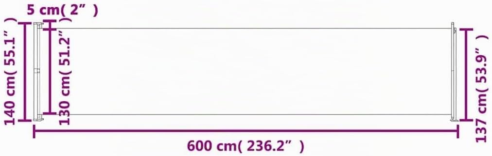 vidaXL Seitenmarkise Ausziehbar UV- und Wasserbeständig Sonnenschutz Sichtschutz Windschutz Seitenro