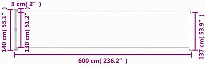 vidaXL Seitenmarkise Ausziehbar UV- und Wasserbeständig Sonnenschutz Sichtschutz Windschutz Seitenro