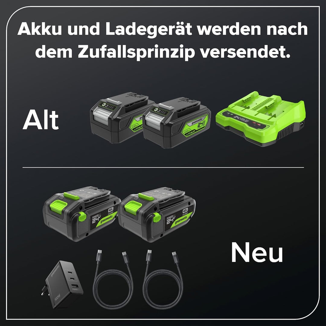 Greenworks 48V (24V x 2) Akku-Rasenmäher,36 cm Schnittbreite, bis 400 m², kabelloser Rasentrimmer mi