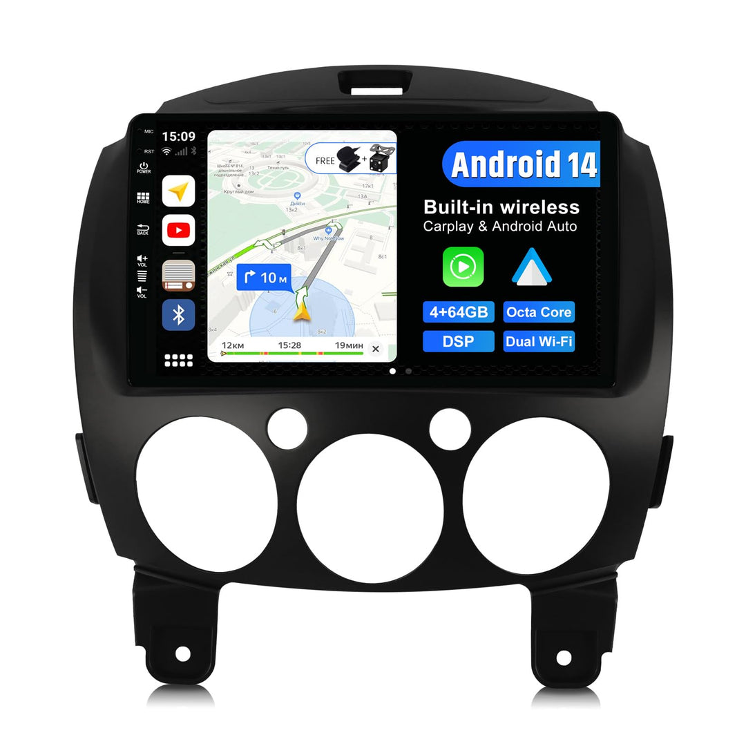 JOYX Android 12 Autoradio Passt für Mazda 2 (2007-2012) - [4G+64G] - Eingebaut DSP/Carplay/Android A