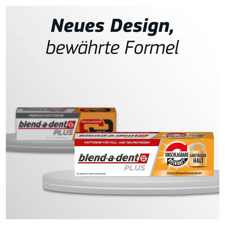 5x 40g blend-a-dent PLUS Premium Haftcreme - Geschmacksneutral - Duokraft