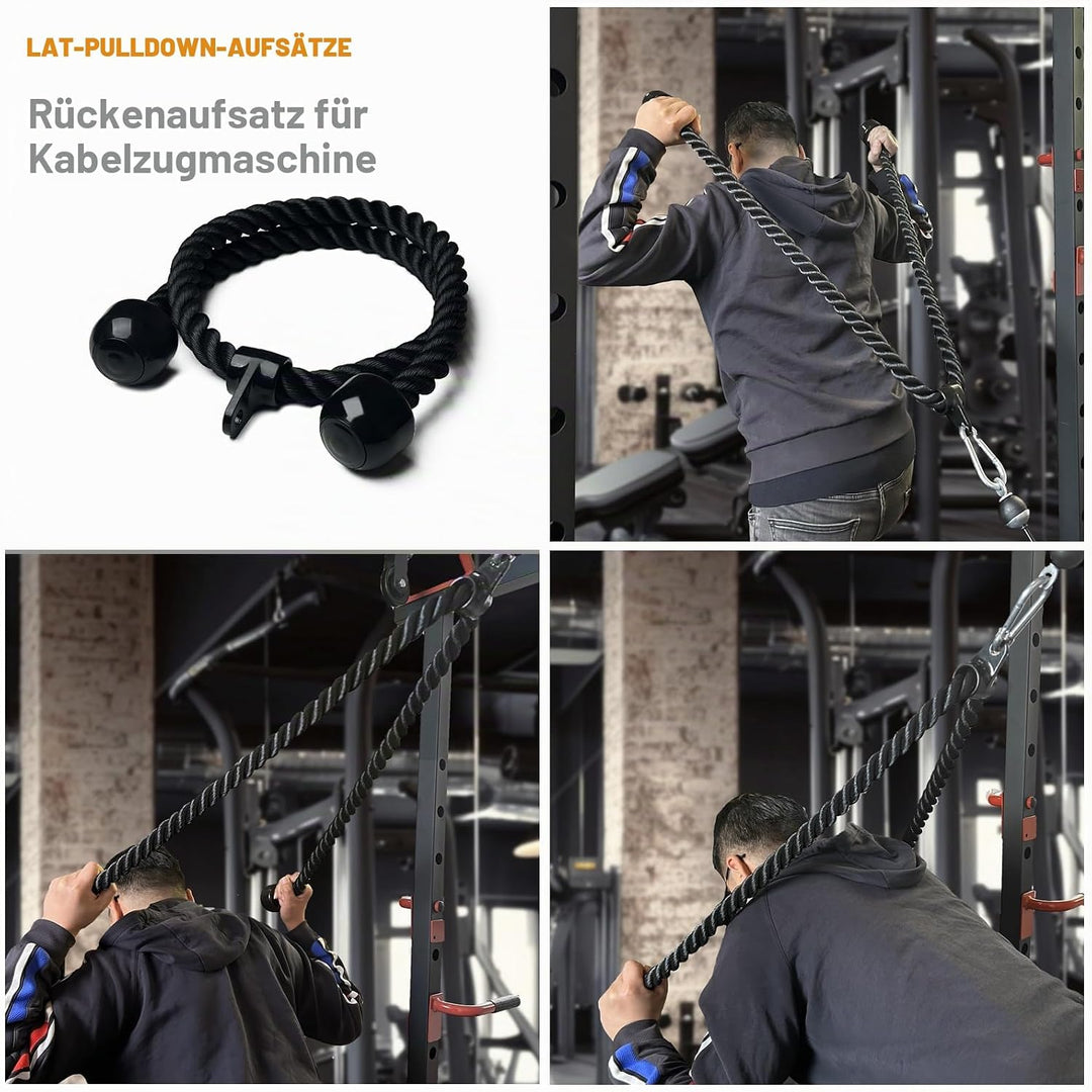 KORIKAHM langes Triceps Seil, Seil Pull Down Befestigung 120/140/160cm, Tricep Pull Down Seil für Ho