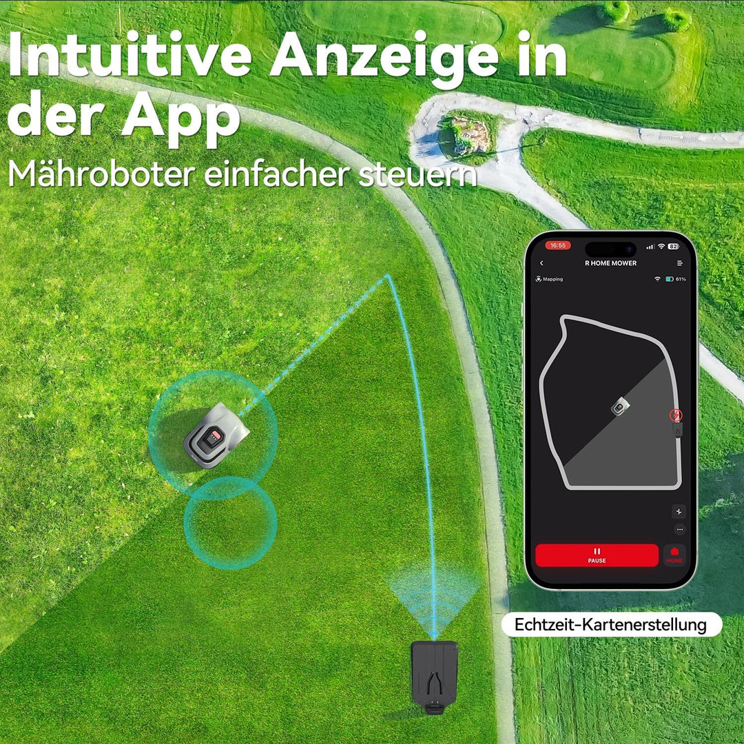 Redkey MGC1000 Mähroboter Rasenmäher Roboter - 1000m² Rasenroboter mit Begrenzungskabel C-TOF Techno