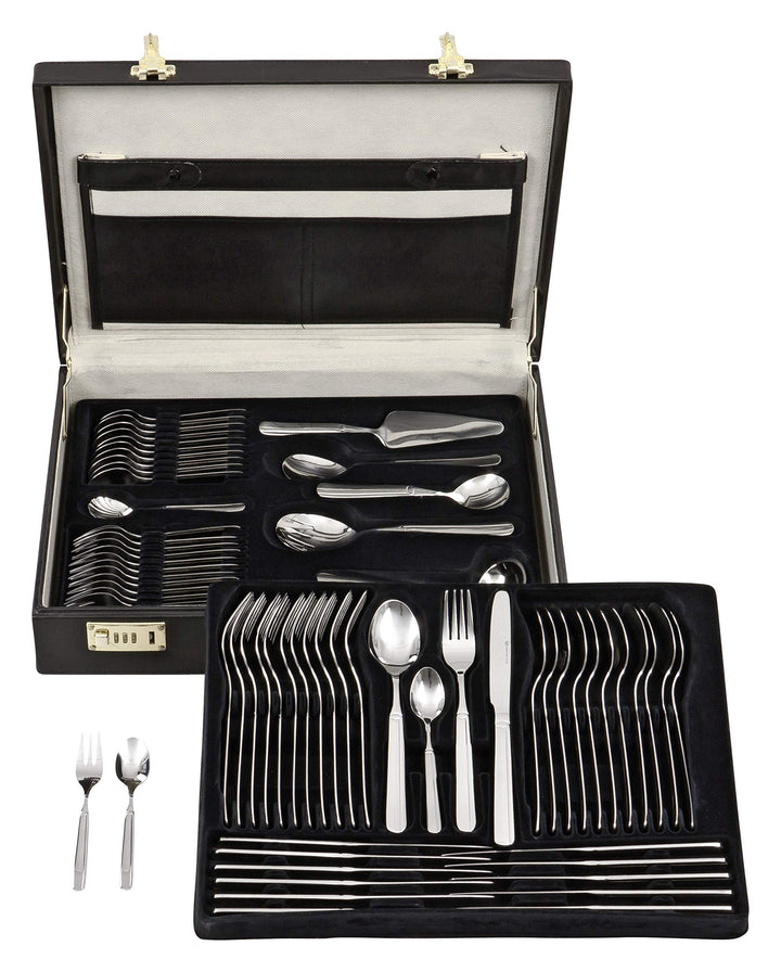 GRÄWE Besteckkoffer für 12 Personen, 68-teilig aus Edelstahl, Besteck Set inkl. Koffer mit Tafelbest