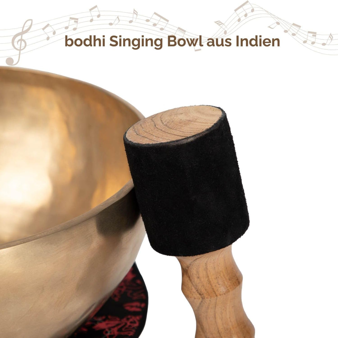 Bodhi Tibetische Klangschale Ø 30 cm | Handgefertigtes Klangschalen Set inkl. Kissen & Klöppel | Sin