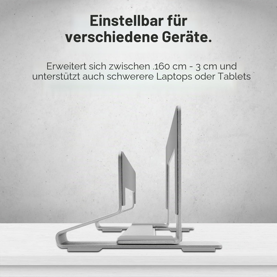 Macally Vertikaler Laptop-Ständer für den Schreibtisch, Laptop-Halterung vertikal, MacBook-Ständer (
