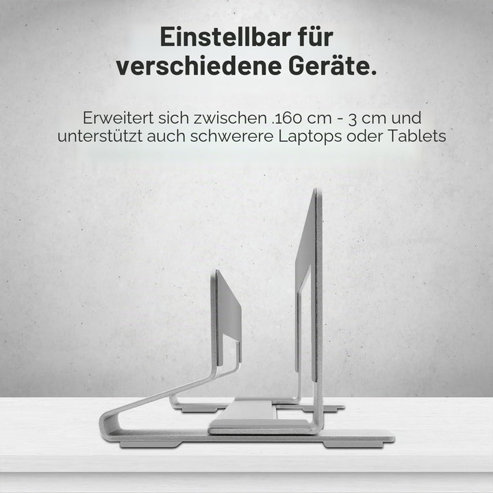 Macally Vertikaler Laptop-Ständer für den Schreibtisch, Laptop-Halterung vertikal, MacBook-Ständer (