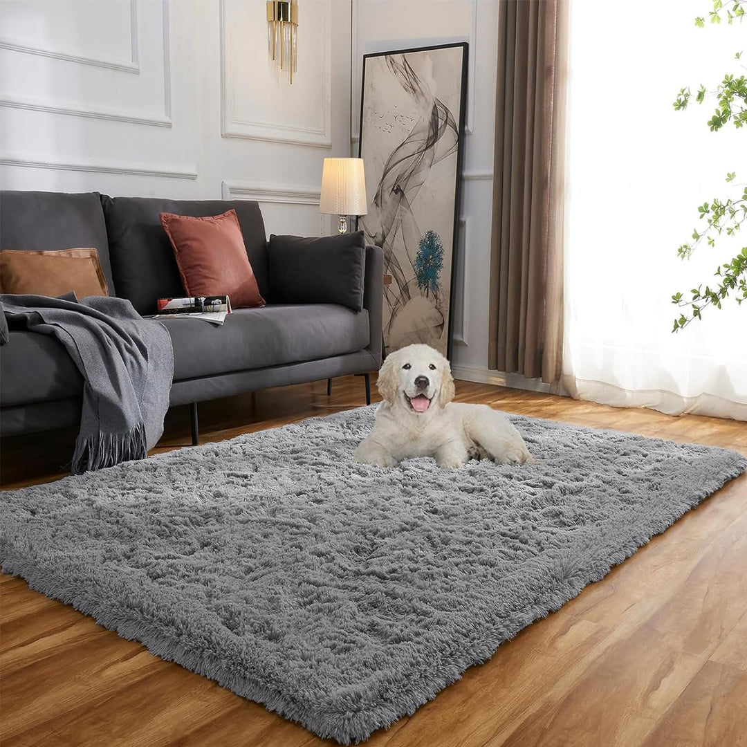 Evitany Flauschiger Teppich, Ultra Weiche Teppich Wohnzimmer, Waschbarer Teppiche, Hochflor Teppiche