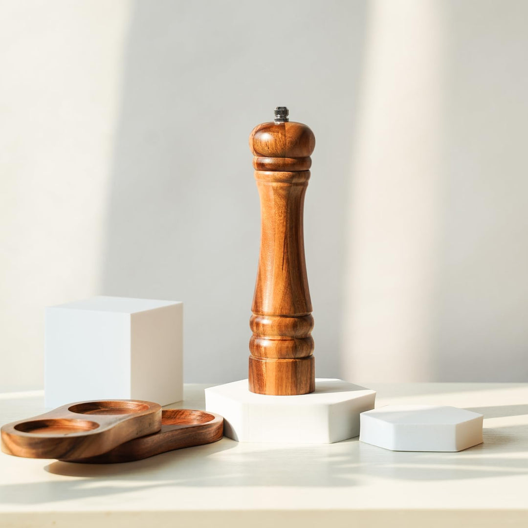 Pfeffermühle aus Akazienholz mit Keramikmahlwerk, H 21 cm 1 Stück-21cm, 1 Stück-21cm