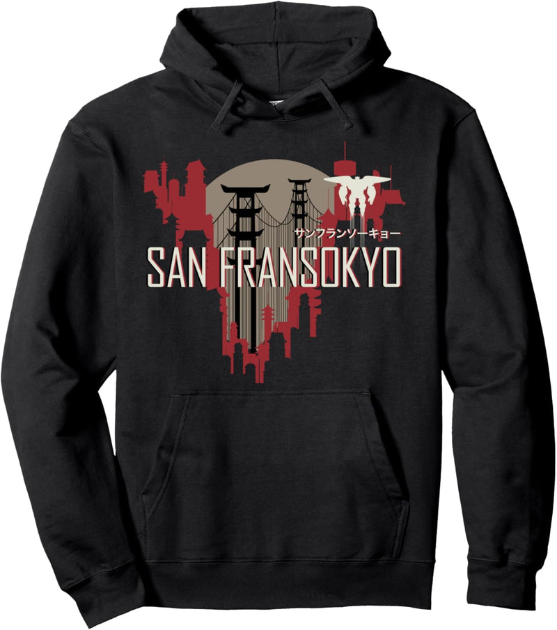 Disney Big Hero 6 San Fransokyo Skyline Silhouette Pullover Hoodie