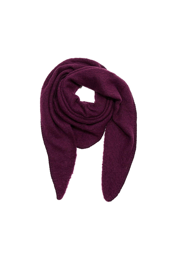 Faera XXL Dreieckstuch Bouclé elastisch weiches cozy Material Einheitsgrösse Weinrot, Einheitsgr