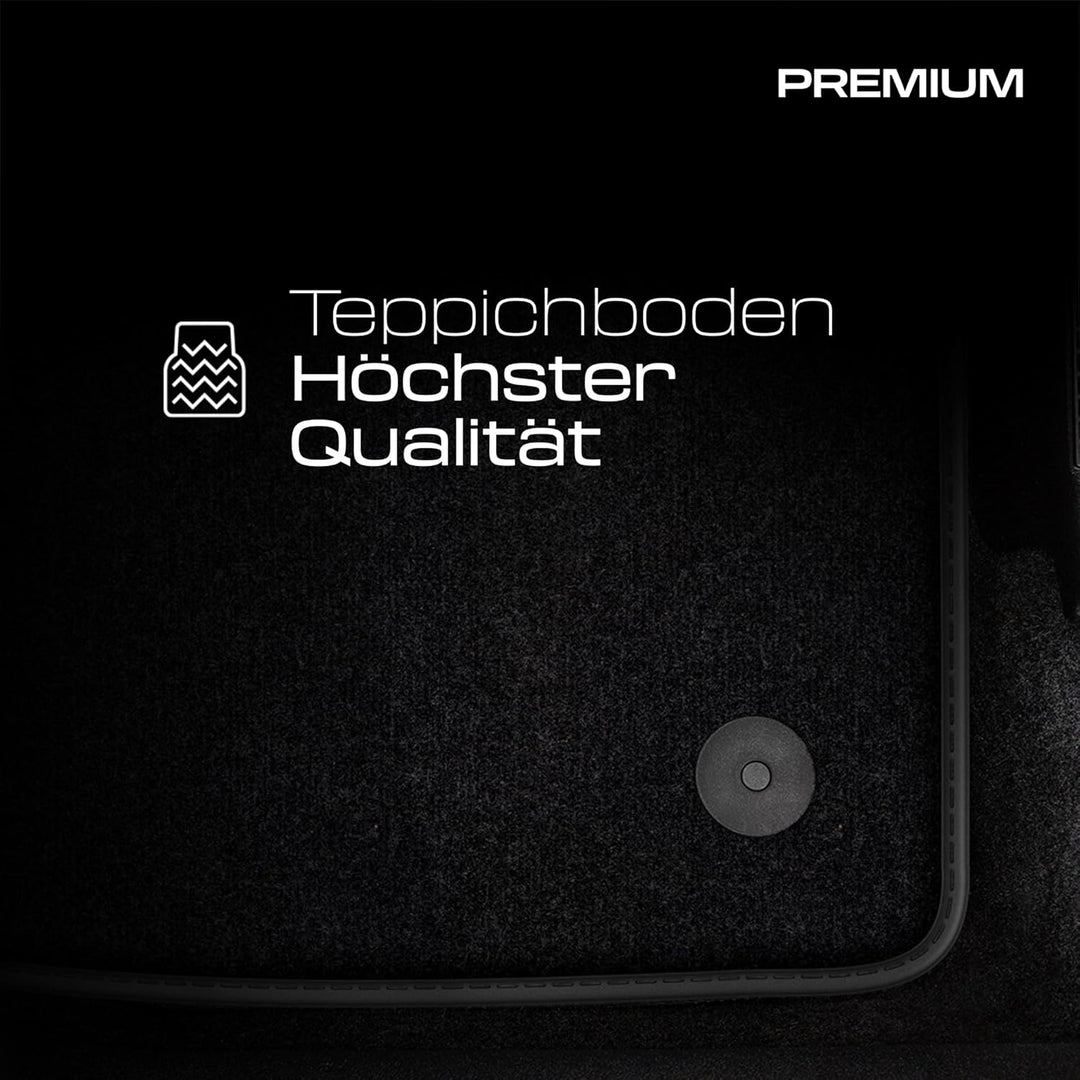 MOTOS Premium Velours-Fussmatten passend für Ford Escape III 2012-2019 - Premium, Matt, Rot und weis