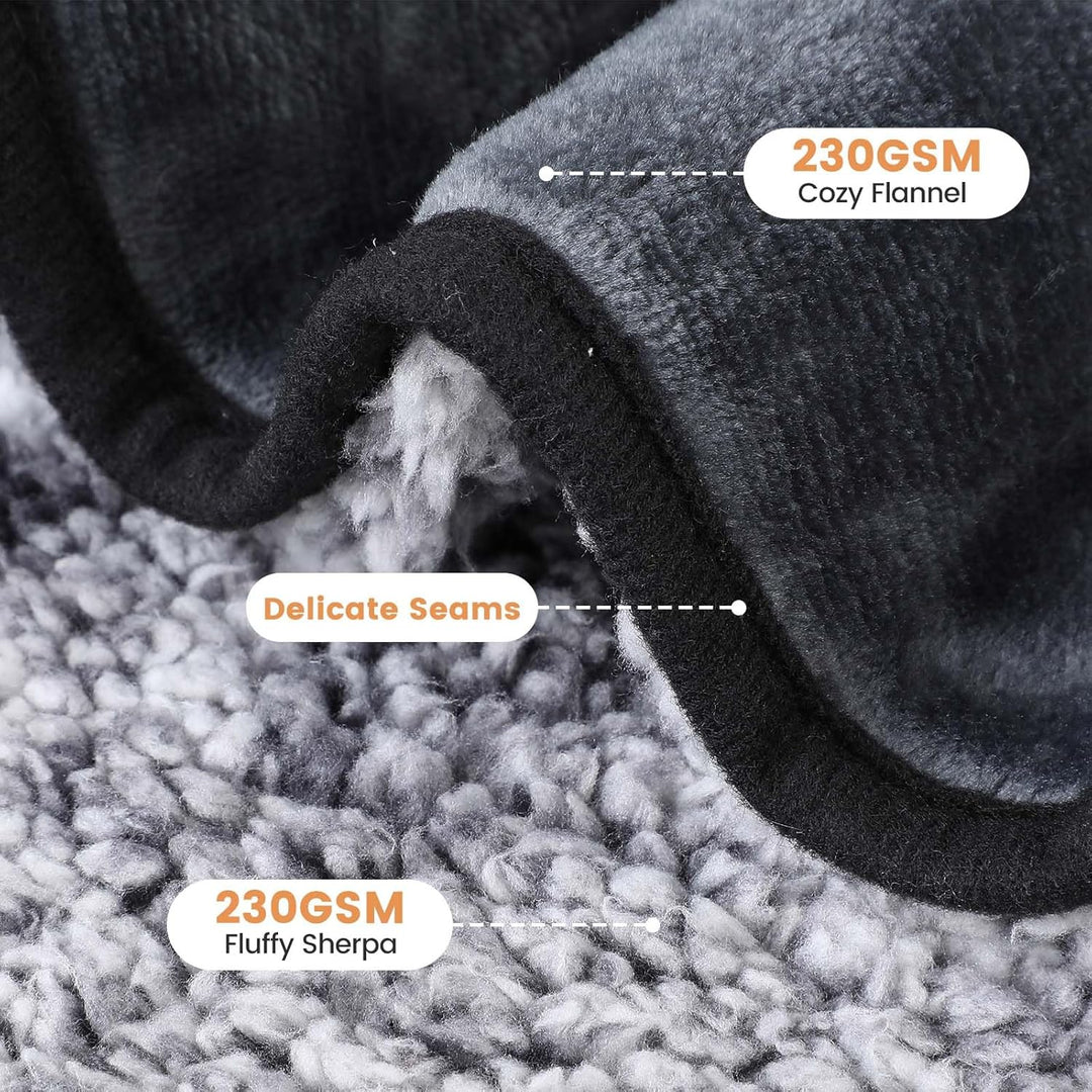 PETTOM Hundedecke Wasserdicht, Hundedecke Flauschig aus Sherpa Fleece, Hunde Decke Sofaschutz, Katze
