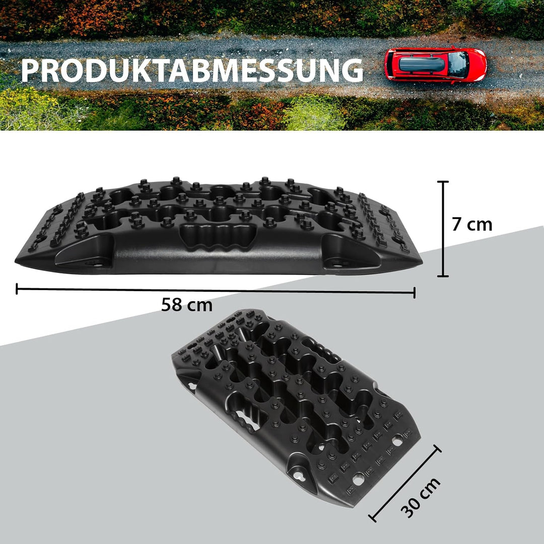 TRUTZHOLM 2 x Anfahrhilfe Unterlegrampe 58 x 30 x 7 cm 5t Tragkraft Sandboards für Offroad Traktions
