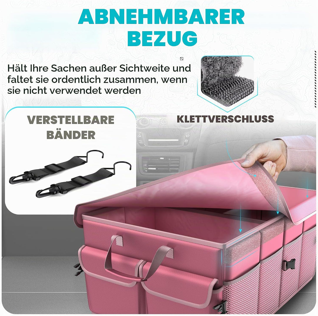 FORTEM Kofferraum Organizer, Kofferraumtasche, Zusammenklappbarer Auto Organizer Kofferraum mit Fäch