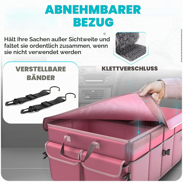 FORTEM Kofferraum Organizer, Kofferraumtasche, Zusammenklappbarer Auto Organizer Kofferraum mit Fäch