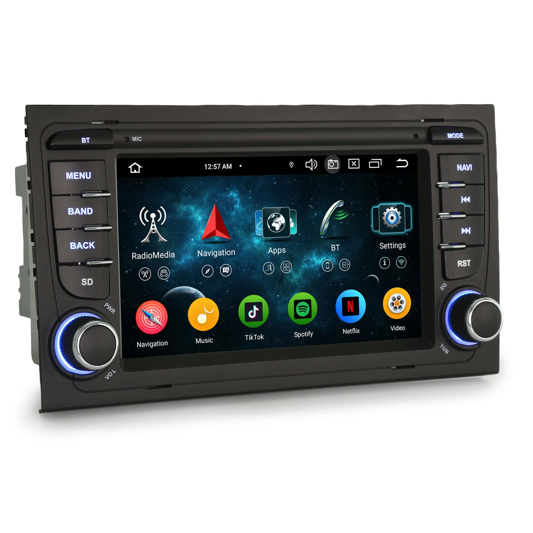 Android 14 8-Kern 4GB+64GB Autoradio Bluetooth 5.0 für Audi A4 S4 RS4 8E 8F B9 B7 RNS-E SEAT EXEO mi