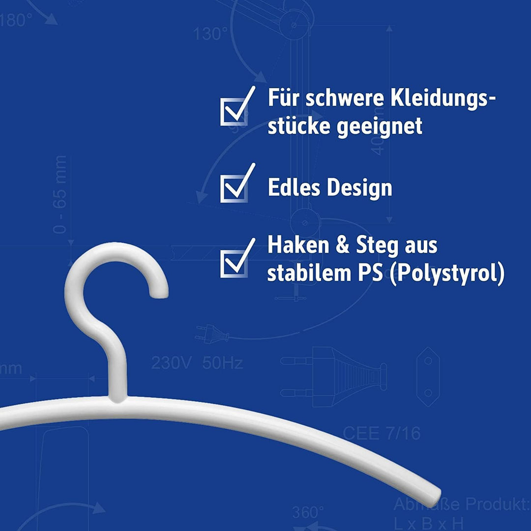 MAUL Kleiderbügel aus Kunststoff – moderne Kunststoff Kleiderbügel in edlem Design – stabile und bel