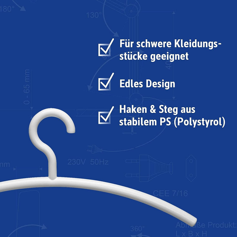 MAUL Kleiderbügel aus Kunststoff – moderne Kunststoff Kleiderbügel in edlem Design – stabile und bel
