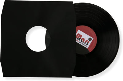 LP Schallplatten Innenhüllen (100 St.) schwarz mit Eckschnitt gefüttert Vinyl LP Maxi Single