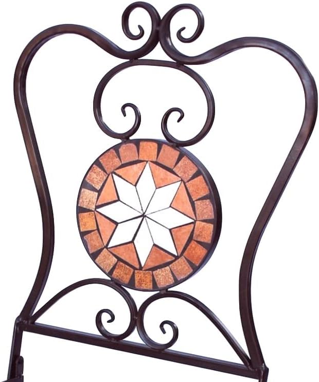 DanDiBo Gartenstuhl Metall Mosaik Merano Stuhl 12002 H-95 cm Metallstuhl Mediterran Wetterfest Bistr