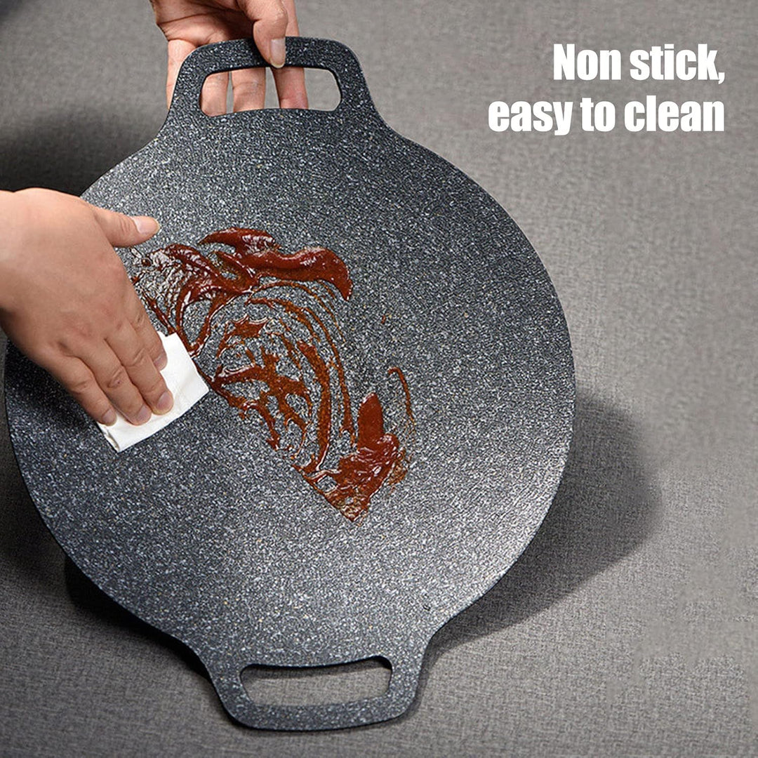 Koreanische BBQ-Grillpfanne Mit 6-Schicht-Naturmaterial-Beschichtung - Antihaft-Grill Mit Doppelten