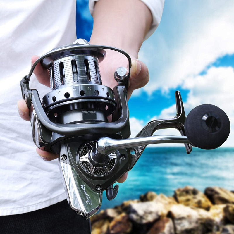 Sougayilang Spinning Reels 10000 Series Surf Fishing Reels,10+1 Stainless BB Ultra Smooth Powerful w