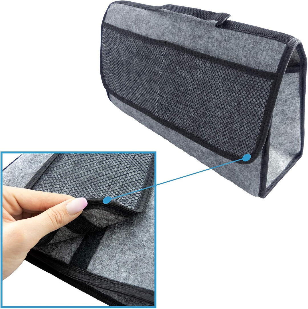 L & P Car Design L&P A227 Kofferraumtasche Auto aus Filz mit Klett Autotasche 48 x 14 x 28 cm Organi