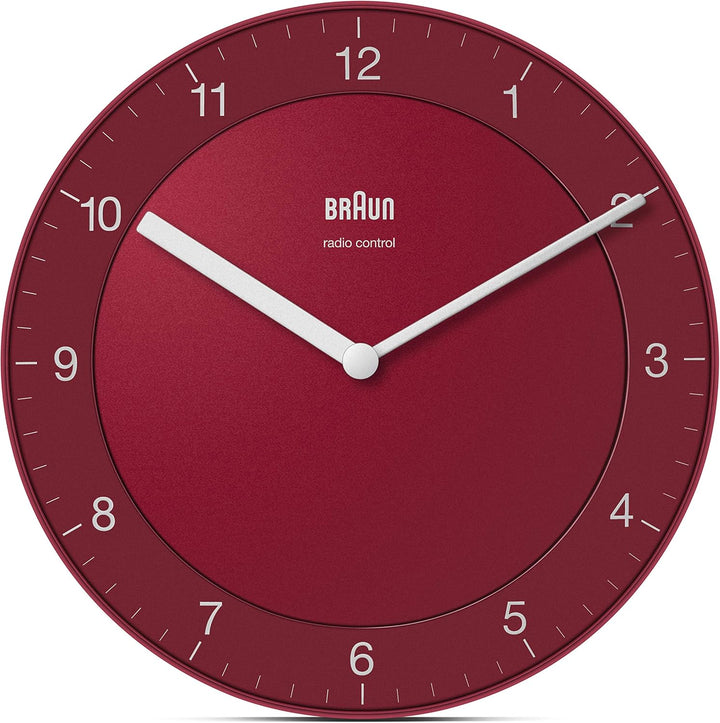 Braun Funkwanduhr Wanduhr, Kunststoff, Rot, normal normal Rot, normal Rot