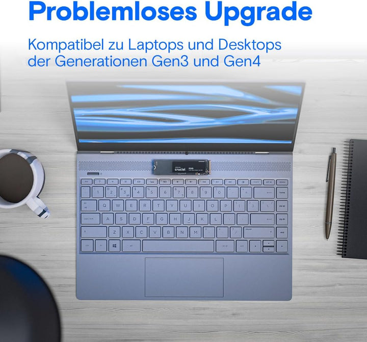 Crucial P310 SSD 1TB M.2 2280 PCIe Gen4 NVMe Interne SSD, bis 7.100 MB/s, Laptop und Desktop PC komp