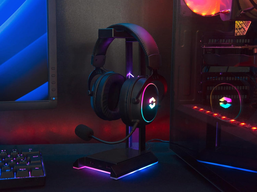 Speedlink CONUX RGB Gaming Headset Wireless Bluetooth USB 2.4G 3,5mm Klinke | mit Mikrofon, Metallra