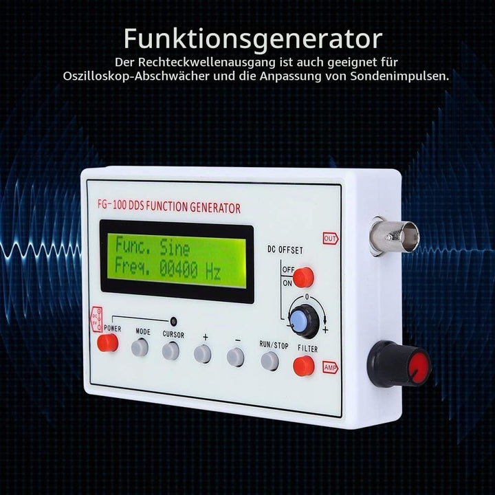 BuyWeek DDS Signalgenerator, Funktionsgenerator mit USB-Kabel Sinusfrequenz 1HZ-500KHz Zähler Signal
