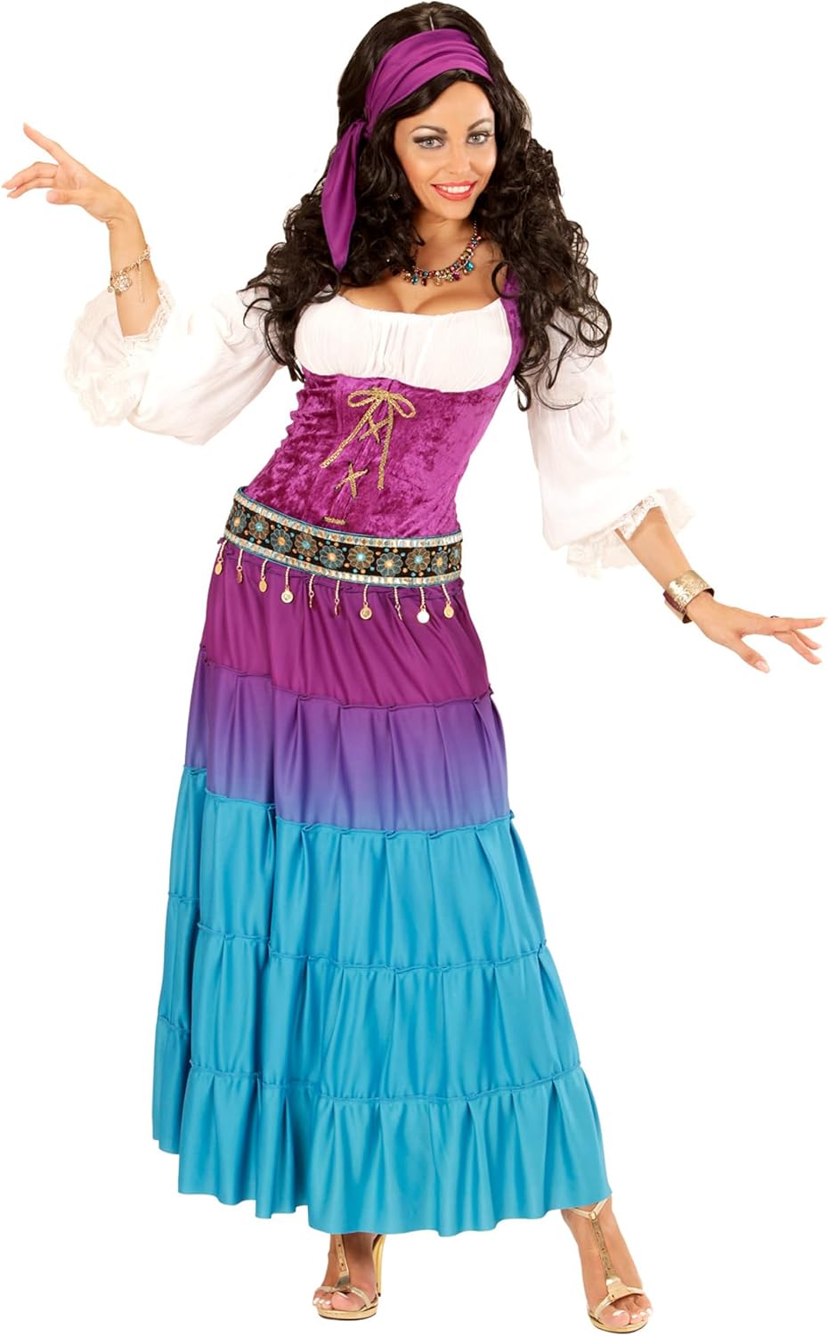 "GIPSY" (dress, coin belt, bandana) - (S), S